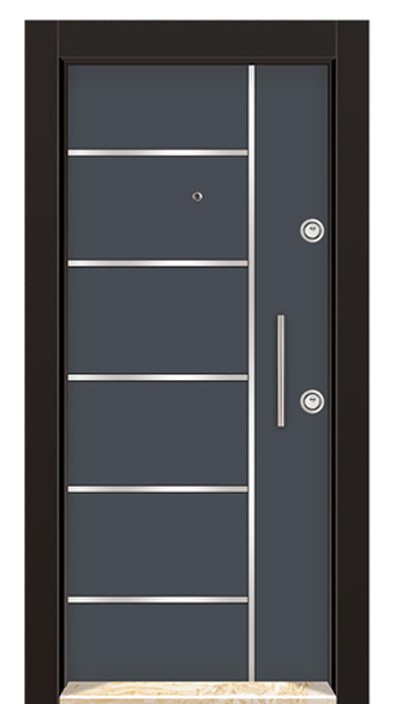 Хромированно  ламиноксная стальная дверь  KRL1908