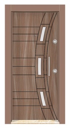Хромированно  ламиноксная стальная дверь KRL1902