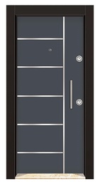 Хромированно  ламиноксная стальная дверь KRL1908
