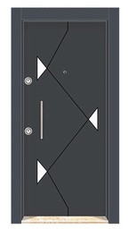 Хромированно  ламиноксная стальная дверь KRL1915